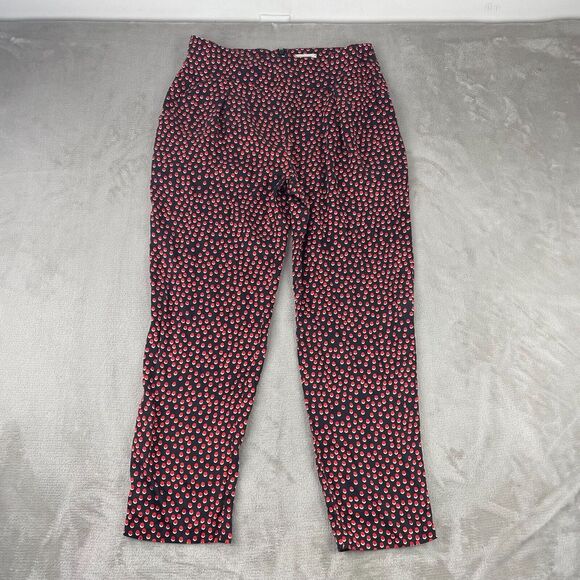 L'AGENCE Abrinne Pants Women 10 Black‎ Multi 100% Silk Hidden Back Zip Designer - Picture 3 of 16